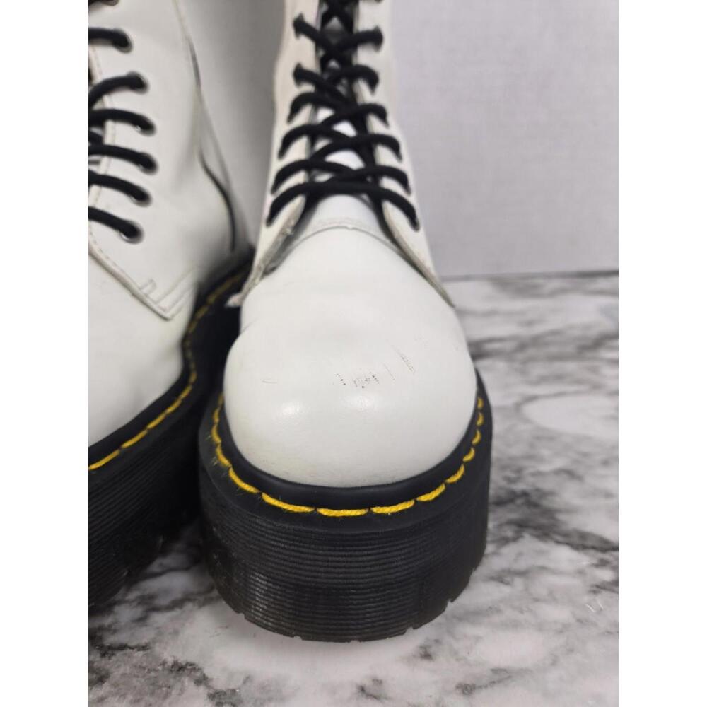 Dr Martens Britain - White 20 Hole Knee High Platform Boots - Womens 8 - Picture 8 of 16